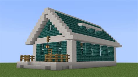 Blue Wood Minecraft House - Pixel Art Grid Gallery