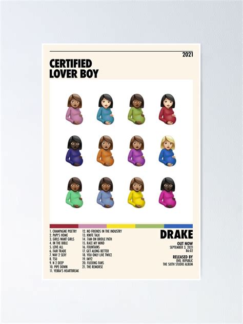 "Drake Certified Lover Boy Poster Poster Album Cover Poster | Poster ...