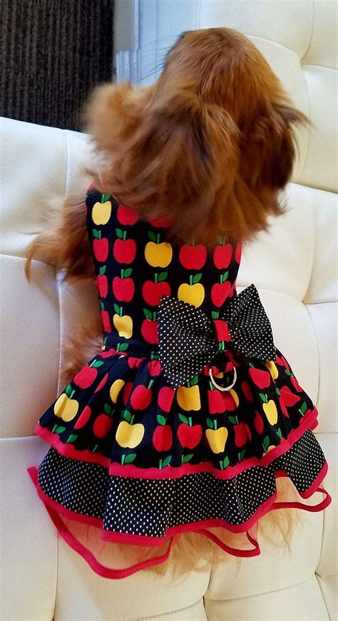 Apple Dog Dress ~Fancy Dog ~Puppy Dress ~Pet Apparel ~Cute Dog Clothes ~Couture Pet ~Dog Outfit ...