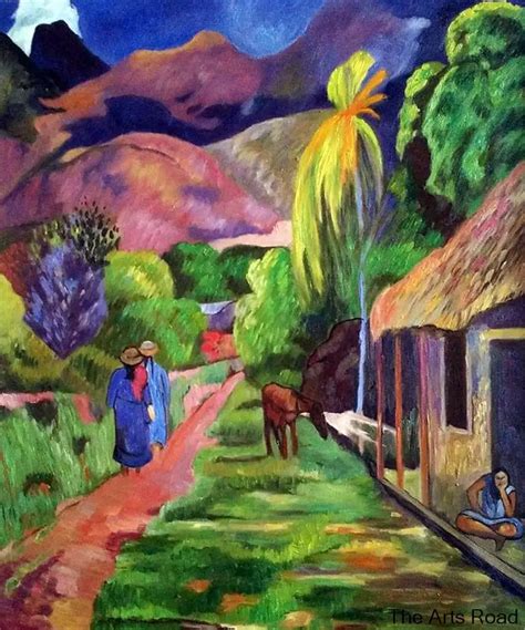 Original Quality Art Oil on Canvas Road in Tahiti, 1891 by Paul Gauguin Painting for Living Room ...