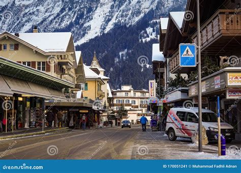 Scenic Mountain View of Grindelwald, Switzerland in Winter Editorial Photo - Image of holiday ...