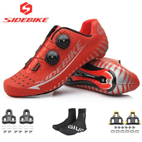 2019 sidebike carbon shoes road bike for SPD KEO red 3M reflective cycling shoes men bicycle ...