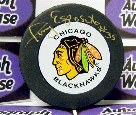 Tony Esposito autographed Hockey Puck (Chicago Black Hawks)