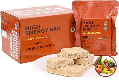 BDH High Energy Bar Mixed Fruit Multi-Vitamin 7400 Calories | 125g*12bags MRE Emergency Food ...