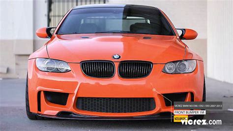 Vicrez BMW M3 E90 / E92 / E93 2007-2013 1M Style Polyurethane Front Bumper - vz100255 - YouTube