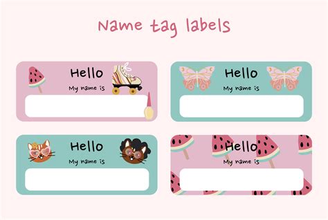 cute name tag labels 25373339 Vector Art at Vecteezy