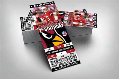 Arizona Cardinals Sports Party Invitations | Football theme birthday ...