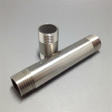 3/4" DN20 Length100mm Male 304 Stainless Steel Threaded Pipe Fittings Seamless Tube-in Pipe ...