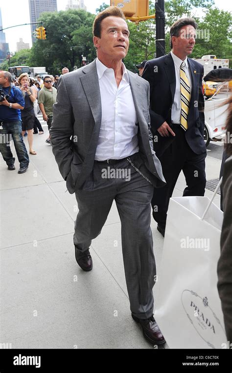 California Governor Arnold Schwarzenegger walking back to his Midtown Manhattan hotel New York ...