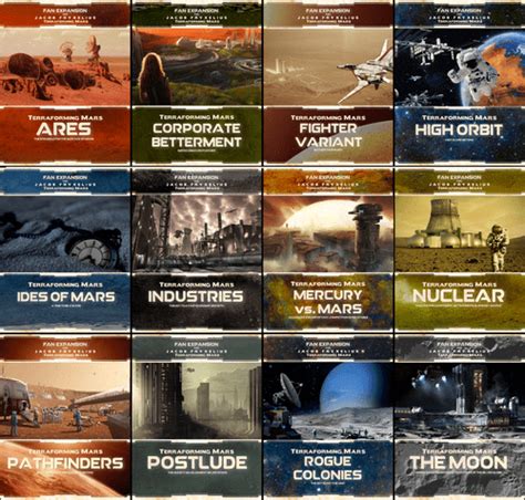 Box covers for multiple fan-made expansions | Terraforming Mars