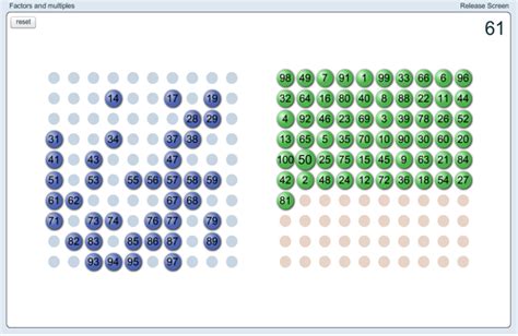 Factors and Multiples Game