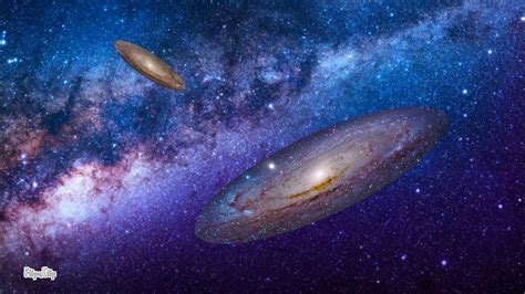 Milky Way & andromeda galaxy collision - YouTube