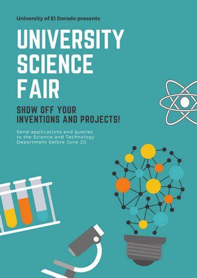 Teal Illustrated Science Fair Poster | Science fair poster, Science fair, Science fair projects