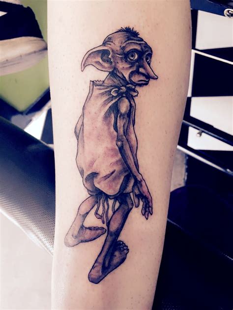 My tattoo of dobby! Got another booked soon, might get Ron's howler ...