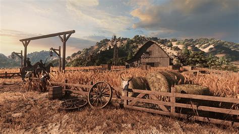 Barns, Wheel, Haybale, Cowboy, Fence, House, Cattle, Ranch, Mountains, Snow, HD wallpaper | Peakpx