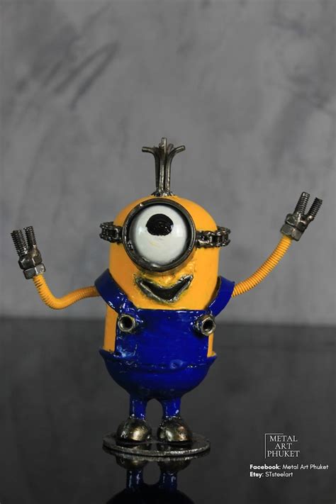 Made to Order Minion Painted Robot Recycled Scrap Metal Art - Etsy