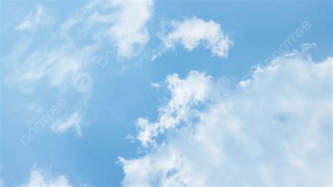 Blue Sky With Soft White Clouds In Sunny Day Nature Background Texture ...