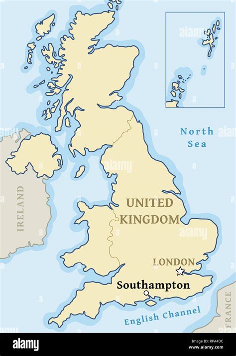 Southampton map location - city marked in United Kingdom (UK map). Vector illustration Stock ...