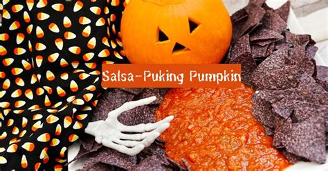 Pumpkin Barfing Blood Red Salsa: 1 Gory + Fun Halloween DIY