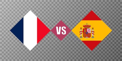 Francia vs españa bandera concepto ilustración vectorial | Vector Premium