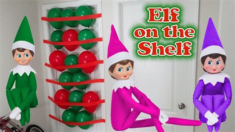 Purple & Pink Elf on the Shelf - Green Prankster Elf Balloon Prank! Day 17 - YouTube