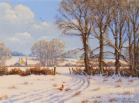 The Snowy Farm Painting by Celestial Images | Fine Art America