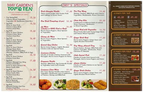 Menu – May Garden Chinese Restaurant