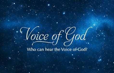 Voice of God — Who can hear the voice of God? | NeverThirsty