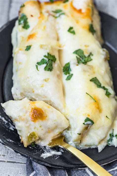 Creamy White Chicken Enchiladas - Easy Chicken Recipes