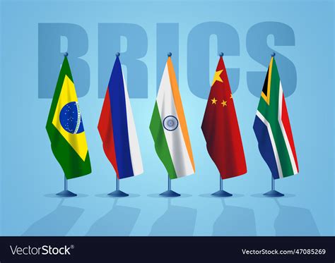 Flags of the brics countries Royalty Free Vector Image