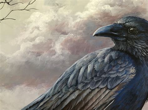 The Winter Raven Art Print Wildlife Art High Quality - Etsy