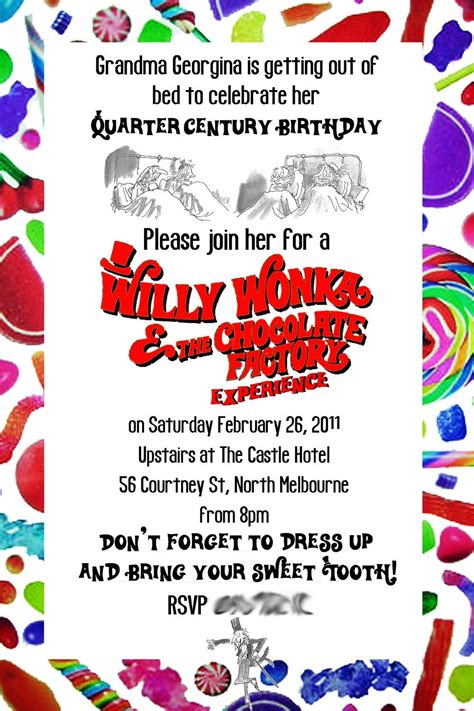 Custom Invitations for a Willy Wonka Party Print Your Own