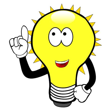 Anthropomorphic Cartoon Light Bulb | Free SVG