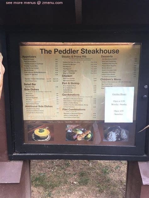 Online Menu of The Peddler Steakhouse Restaurant, Gatlinburg, Tennessee ...