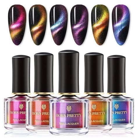 Buy BORN PRETTY Nail Polish Set Magnetic Cat Eye Chameleon Nails Polish 3D Gorgeous Fingers 6ml ...