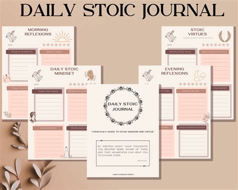 Daily Stoic Journal Self-improvement Minimalistic Journal Meditation Template Meditation Sheet ...