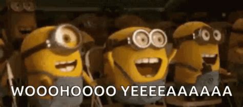 Happy Minions Woohoo Yeah GIF | GIFDB.com