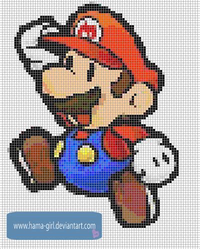 Big Paper Mario by Hama-Girl.deviantart.com on @DeviantArt | Paper mario, Pixel art grid, Mario