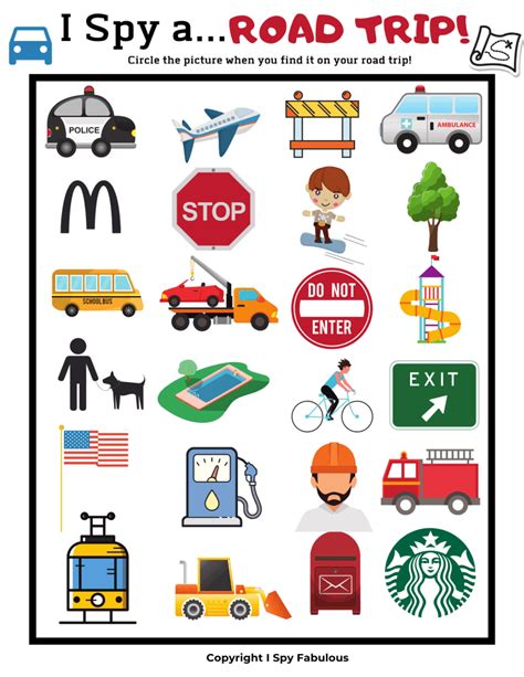 2 Free Printable I Spy Road Trip Games for Kids! - I Spy Fabulous