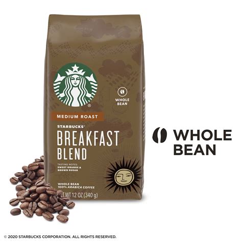 Starbucks Medium Roast Whole Bean Coffee — Breakfast Blend — 1 bag (12 oz.) - Walmart.com ...