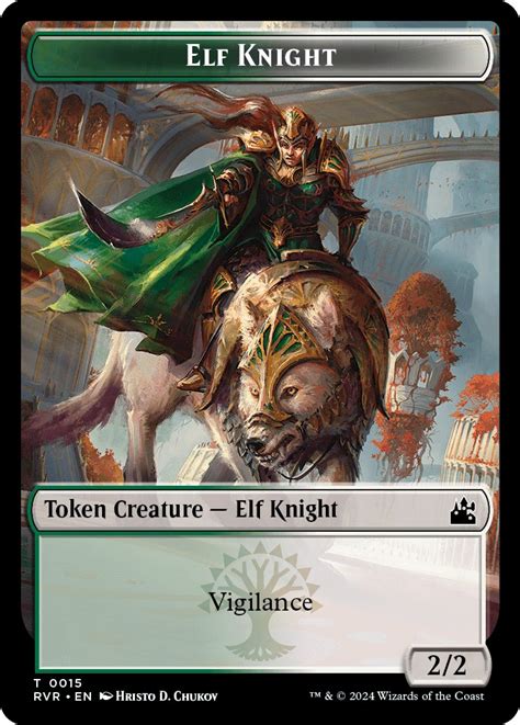 Elf Knight // Voja Double-Sided Token - Ravnica Remastered - Magic: The ...