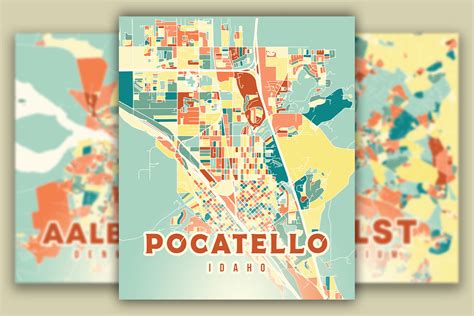 Pocatello Idaho Colorful Map Graphic by Poster Boutique · Creative Fabrica