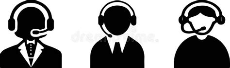 Operator Icon On White Background Stock Illustration - Illustration of business, headset: 153549461