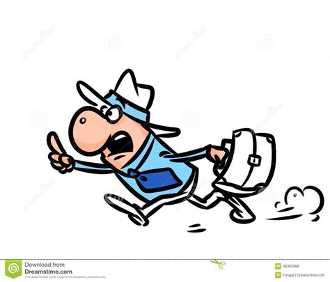 Man Hurry Character Cartoon Stock Illustration - Image: 46362886