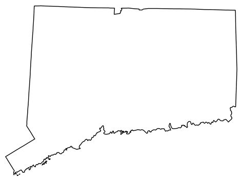 Free Connecticut Outline Map | Blank Map Of Connecticut In 2023