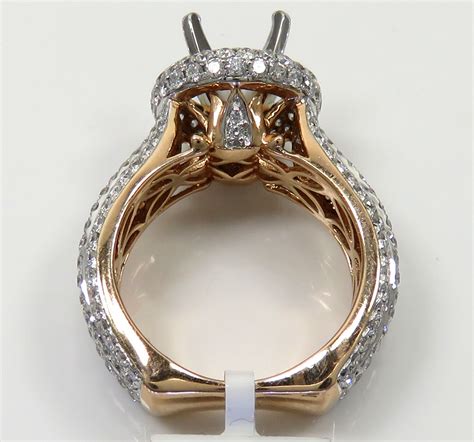 Buy Ladies 14k Rose Gold Diamond Semi Mount Invisible Setting Ring 3 ...