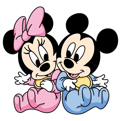 Baby Mickey & Minnie Mouse Vinyl Wall Decal - Adhesive Home Art Cartoon ...