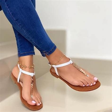 Women Flip Flops Sandals , Woman Sexy T-strap Narrow Band Flat, Ladies 2020 Summer Fashion #NP ...