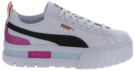 PUMA Suede Mayze Platform Low-top Sneakers in White - Lyst