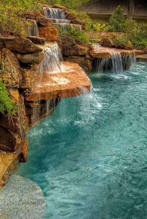 Falls awesome backyard waterfall pool | Backyards Click